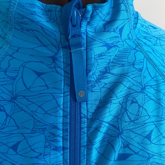 đź’™MONDETTAđź’™Zip up active sweater in blue with pattern. Size XL. Never Worn! - Picture 4 of 12
